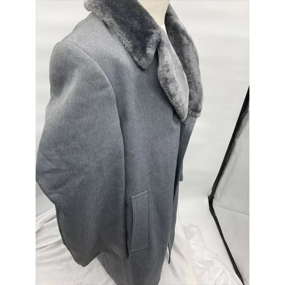 VTG London Fog Over Top Coat Sherpa Lined‎ Wool Gray Mens 40 Short - Picture 7 of 12